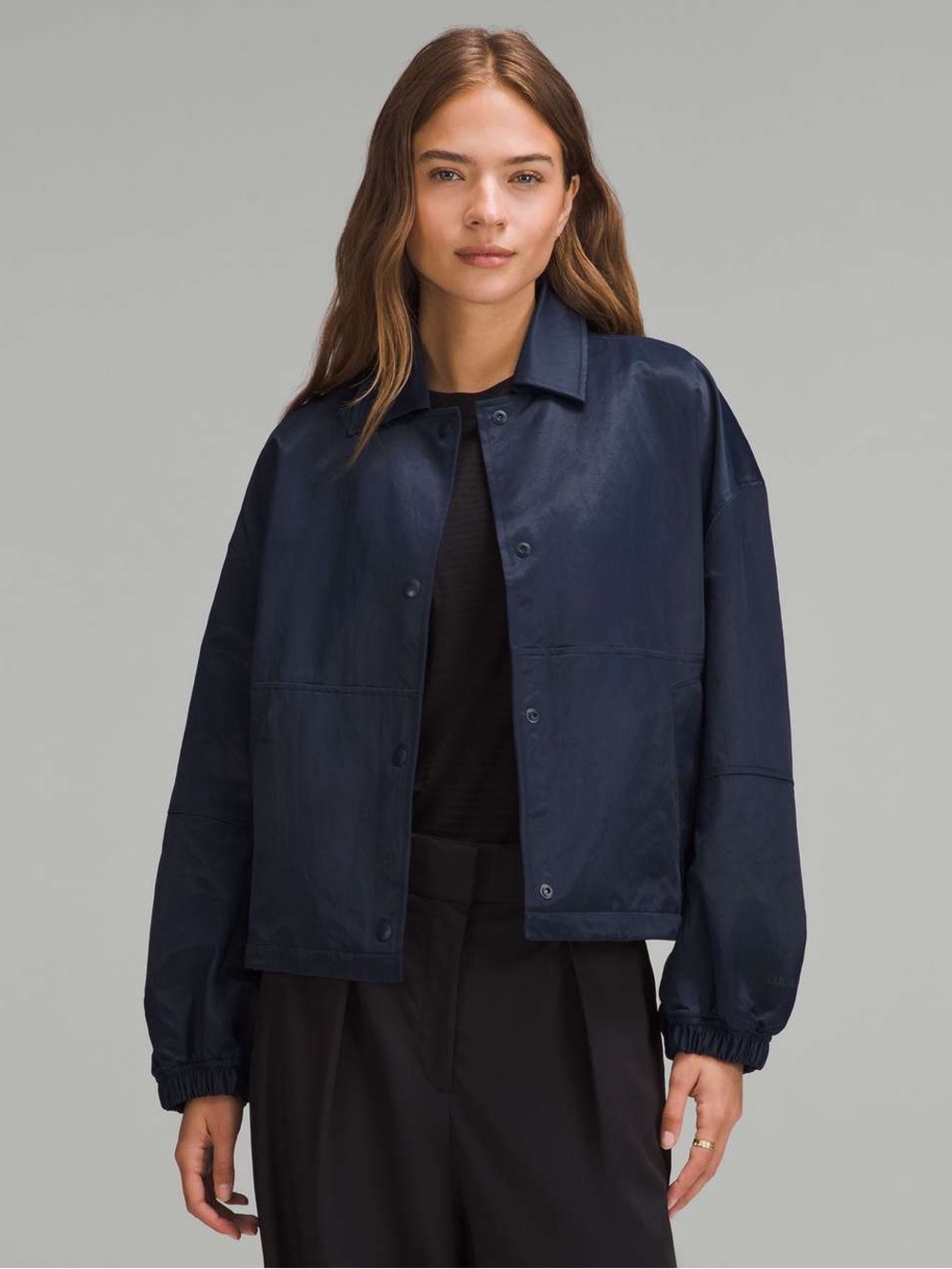 Lululemon True Navy Coaches Bomber Jacket L